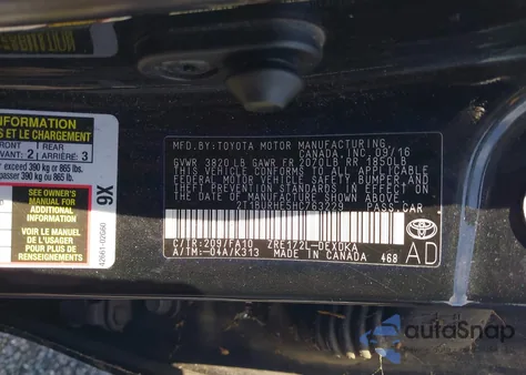 2017 Toyota Corolla L from USA, damaged, VIN 2T1BURHE5HC763229